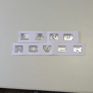 OEM Silver "Land Rover" hood letters